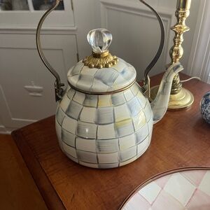 Mackenzie Childs Sterling 2 qt tea pot .